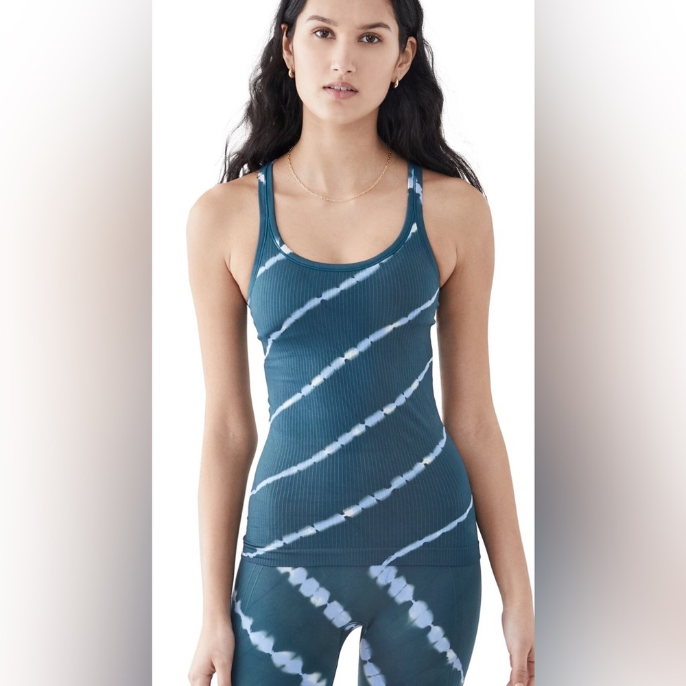 TORY BURCH SPORT | athletic razor back workout tie-dye seamless tank